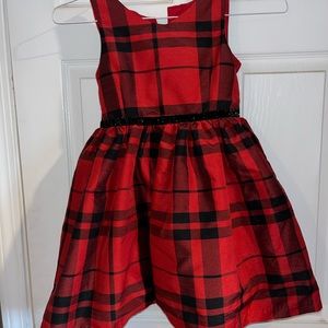 Cat & Jack Girls Red Plaid Holiday Dress | Size Small | Christmas